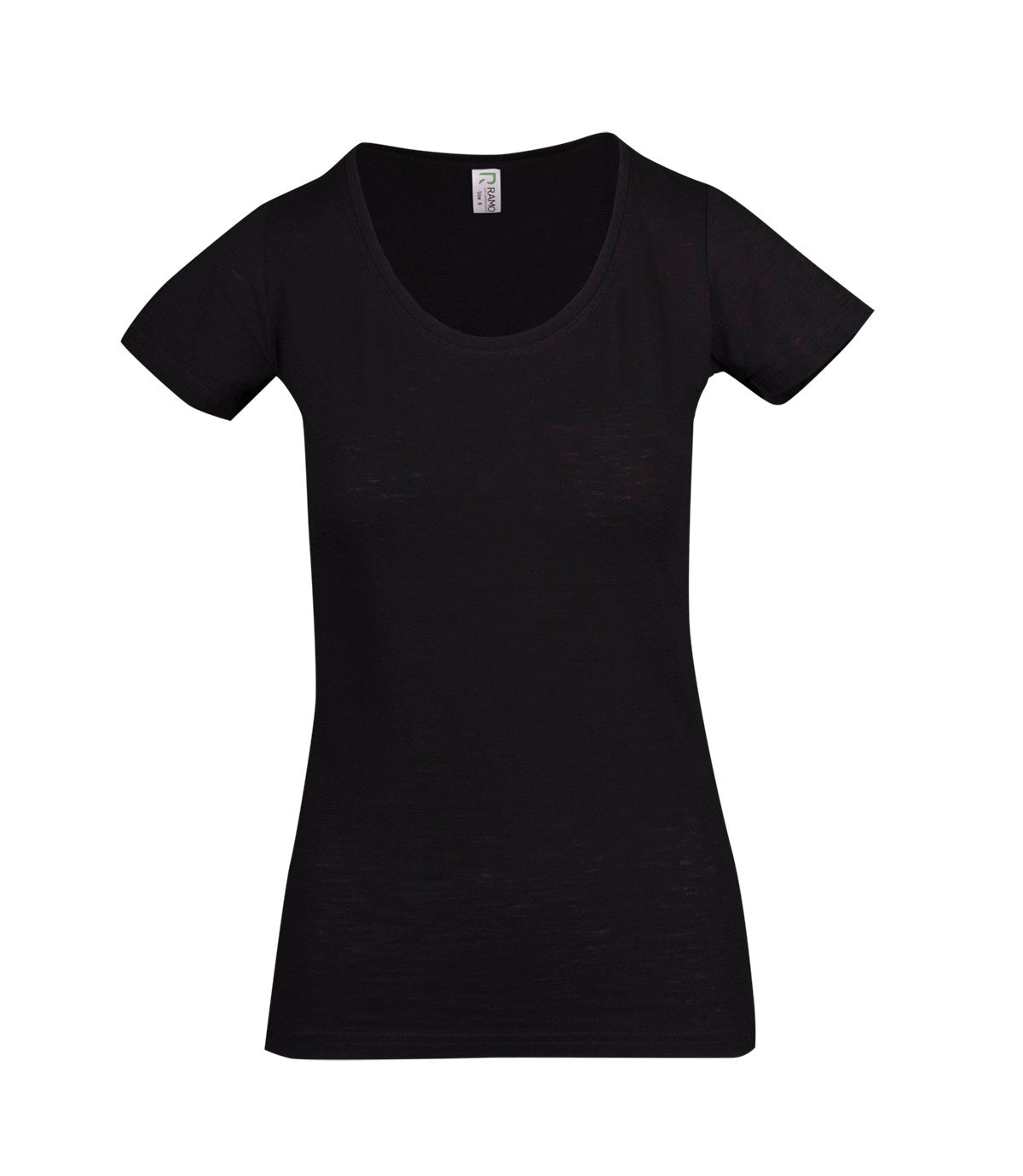 Women's Raw Cotton Wave T-shirt in Black