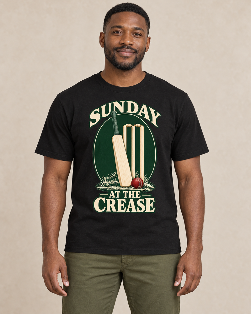 Sunday at the Crease Everyday Graphics T-shirt on a model
