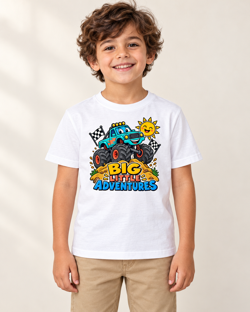 monster truck club kids graphic T-shirt in White