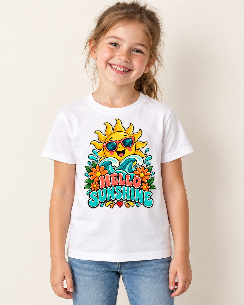 Sunny Days — kids regular-fit graphic T-shirt in White