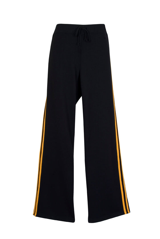 Womens Striped Track Pants in Black/Gold