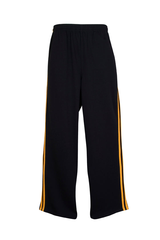 Mens Striped Track Pants in Black/Gold