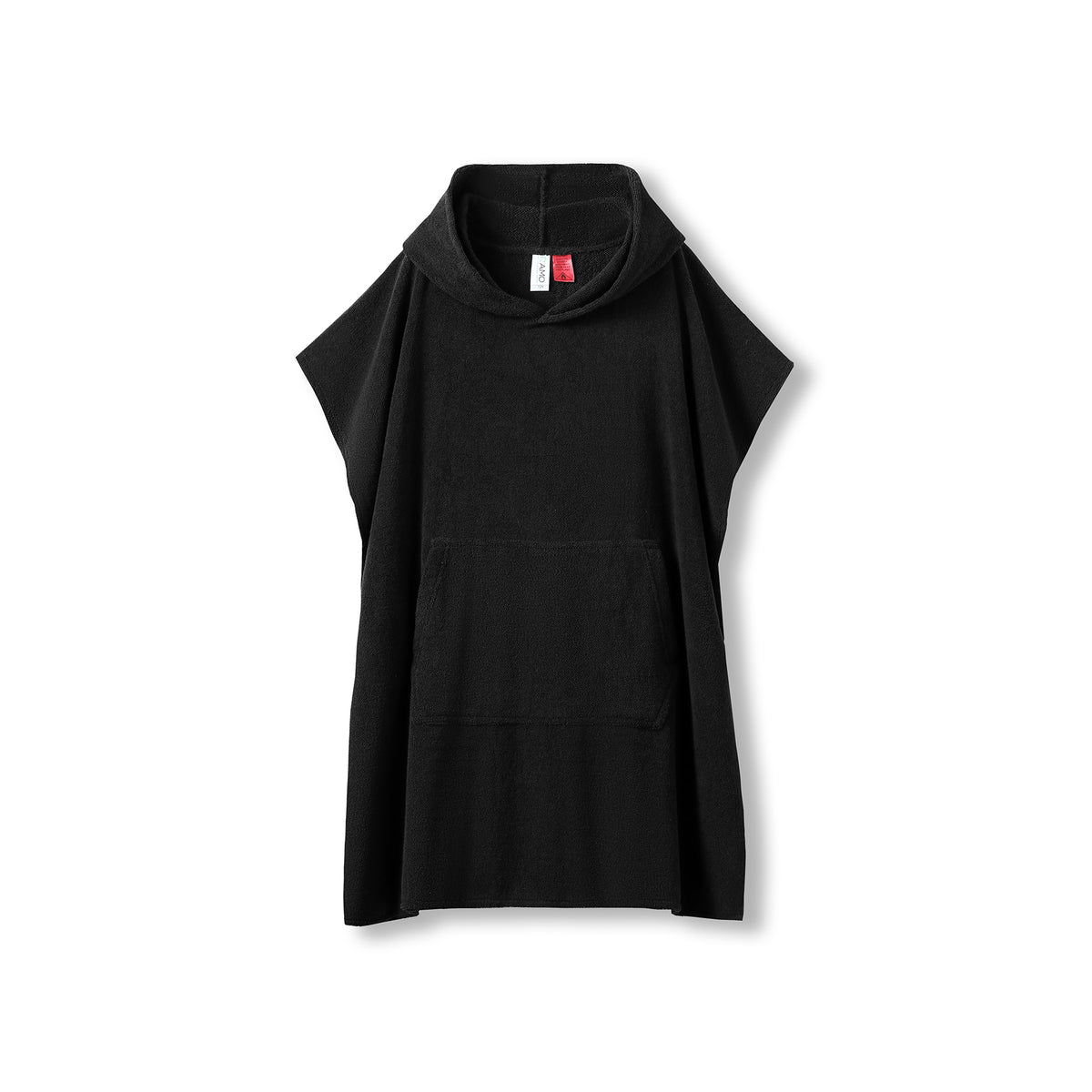 Kid's 380gsm Cotton hooded towel with kangaroo pocket in Black