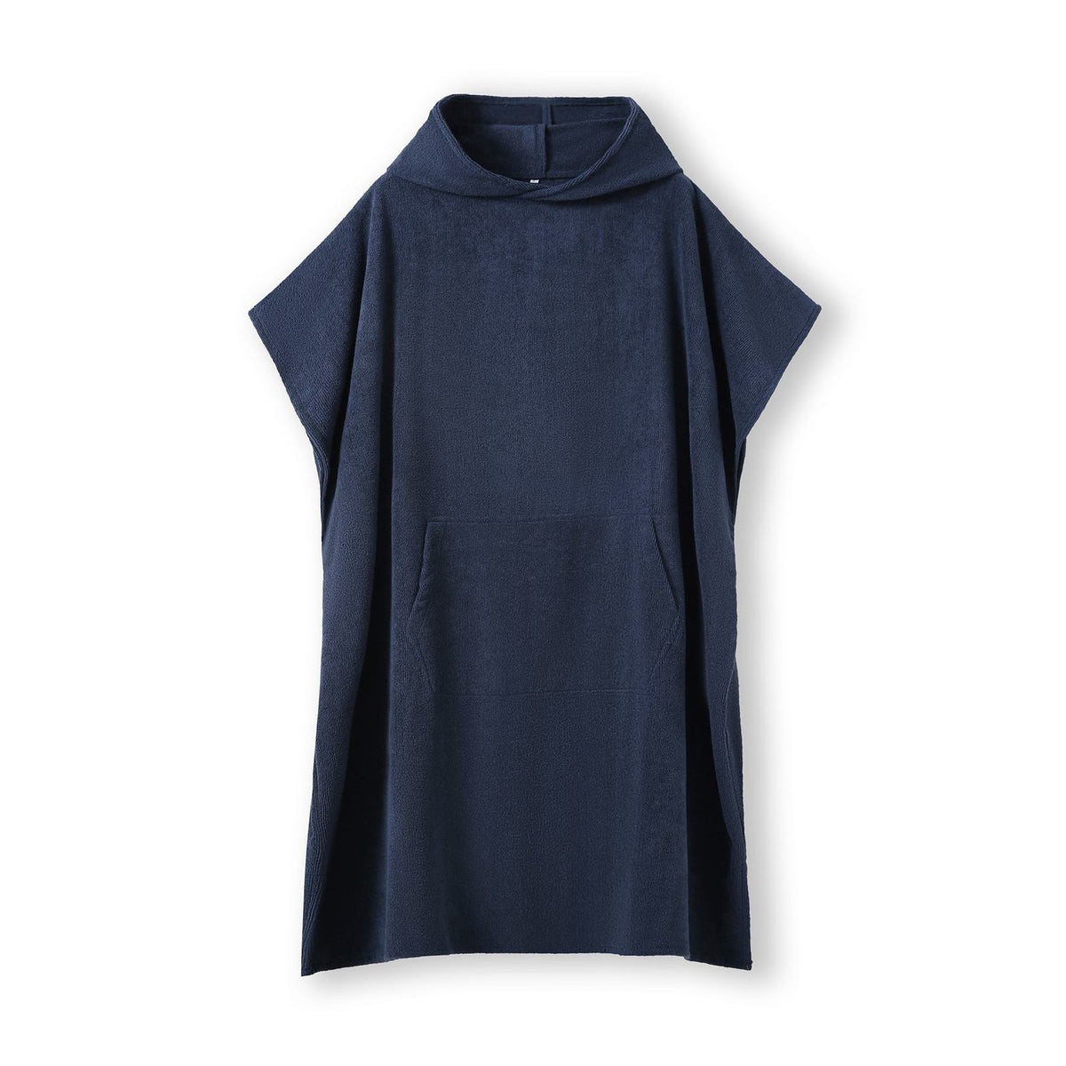Adult's 300gsm polyester/nylon hooded towel with kangaroo pocket - Navy Blue front