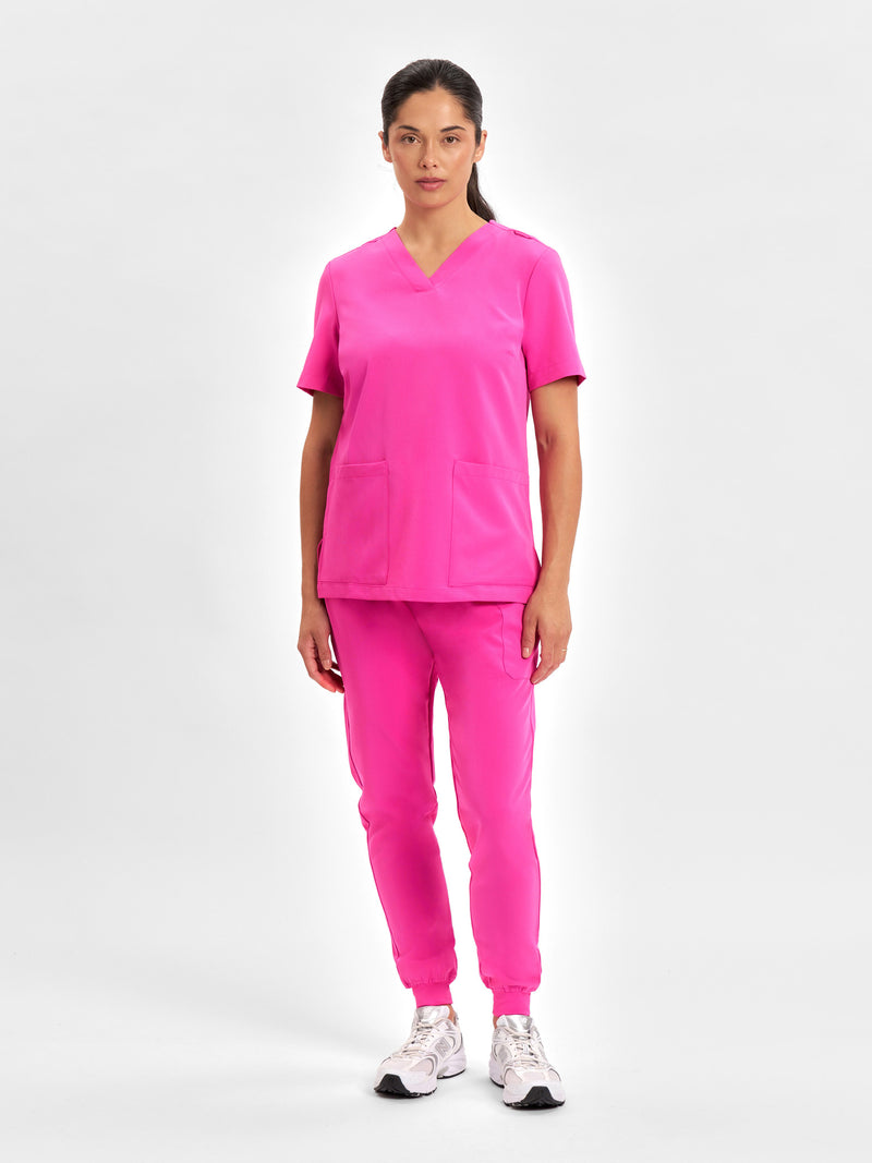 Inaura Pink Womens Jogger Scrub Pant — model view