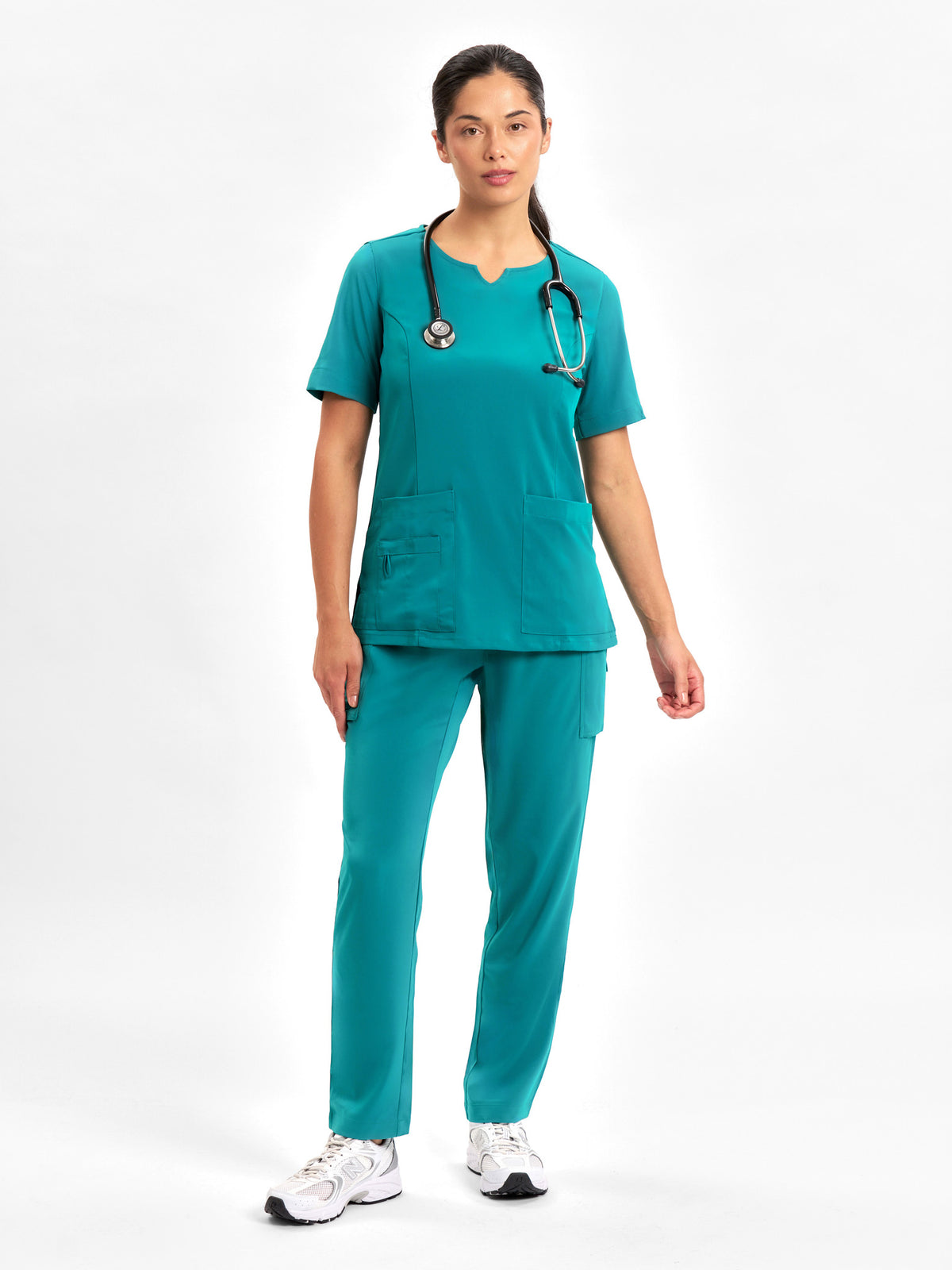 Inaura Avery Womens Slim Leg Scrub Pant — model view