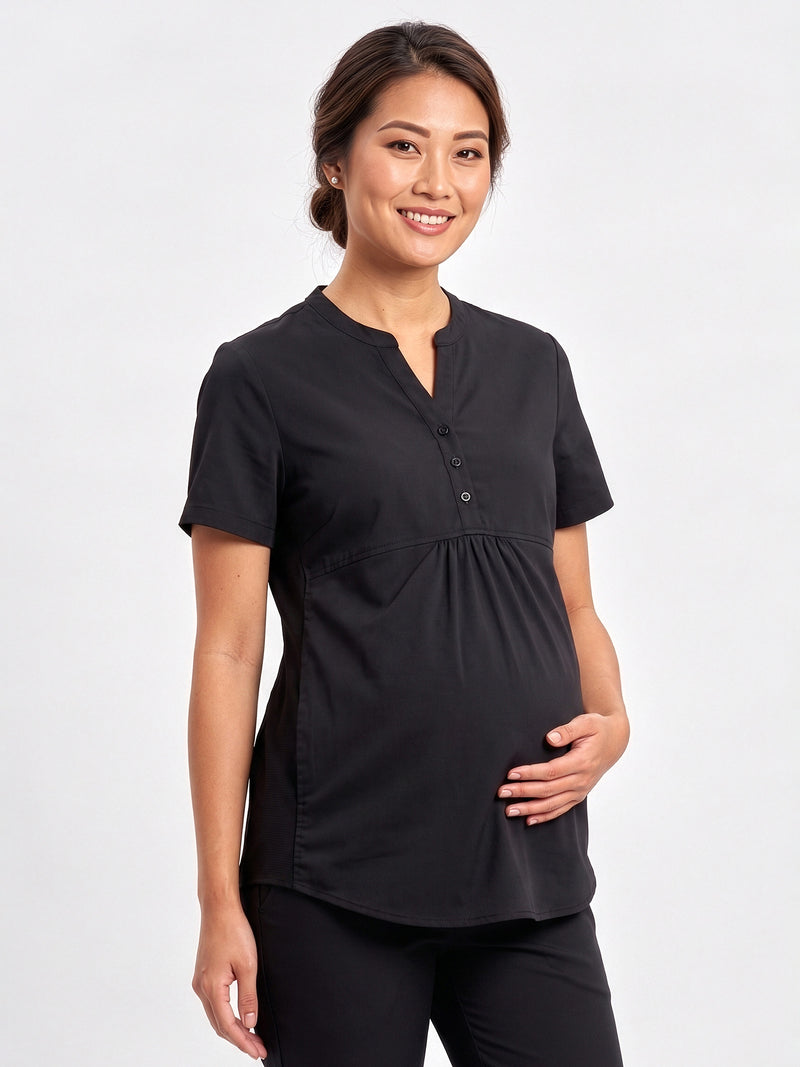 Inaura Rose Womens Tunic Scrub Top — model view