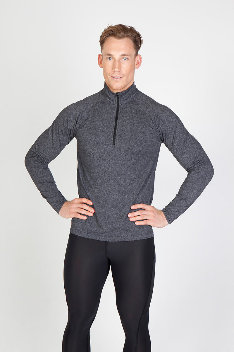 Mens Greatness Half Zip Mock Neck in White