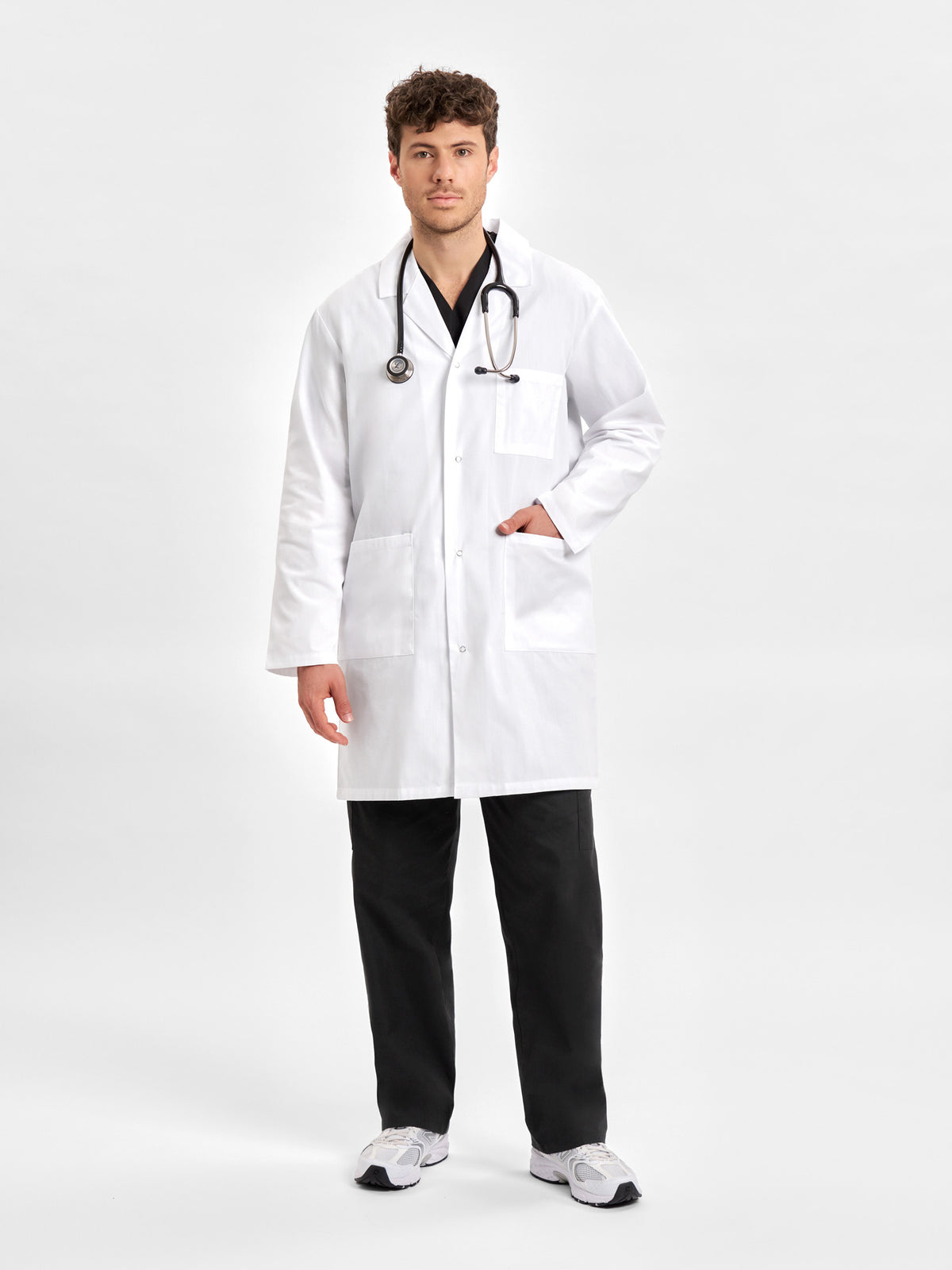 Inaura Classic Unisex Lab Coat — model view