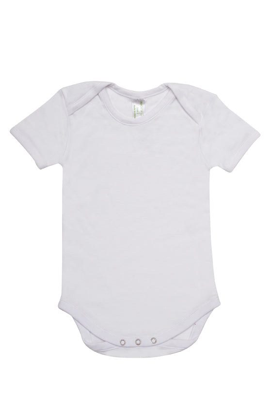 Baby Short Sleeve Romper in White