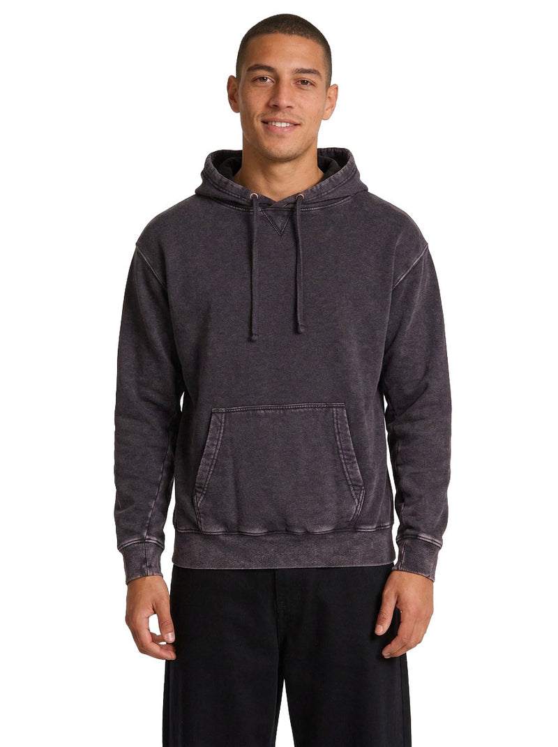 Men's Stone Wash Fleece Hoodie in Black