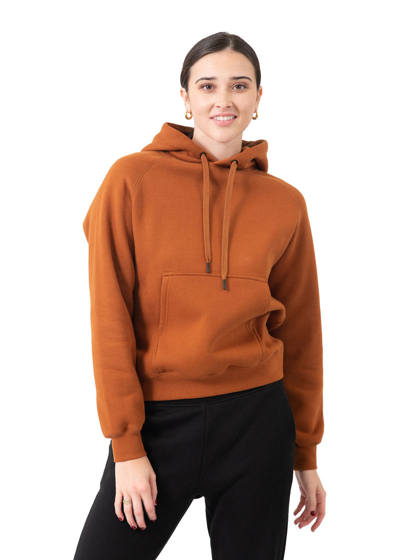 Womens/Junior Cotton Care Kangaroo Pocket Hoodie in Black