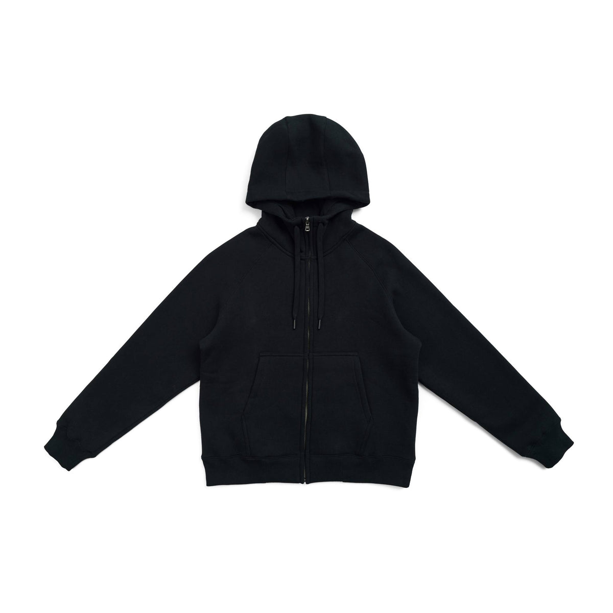 Womens/Junior' Cotton Care Kangaroo Pocket Zipper Hoodie in Black