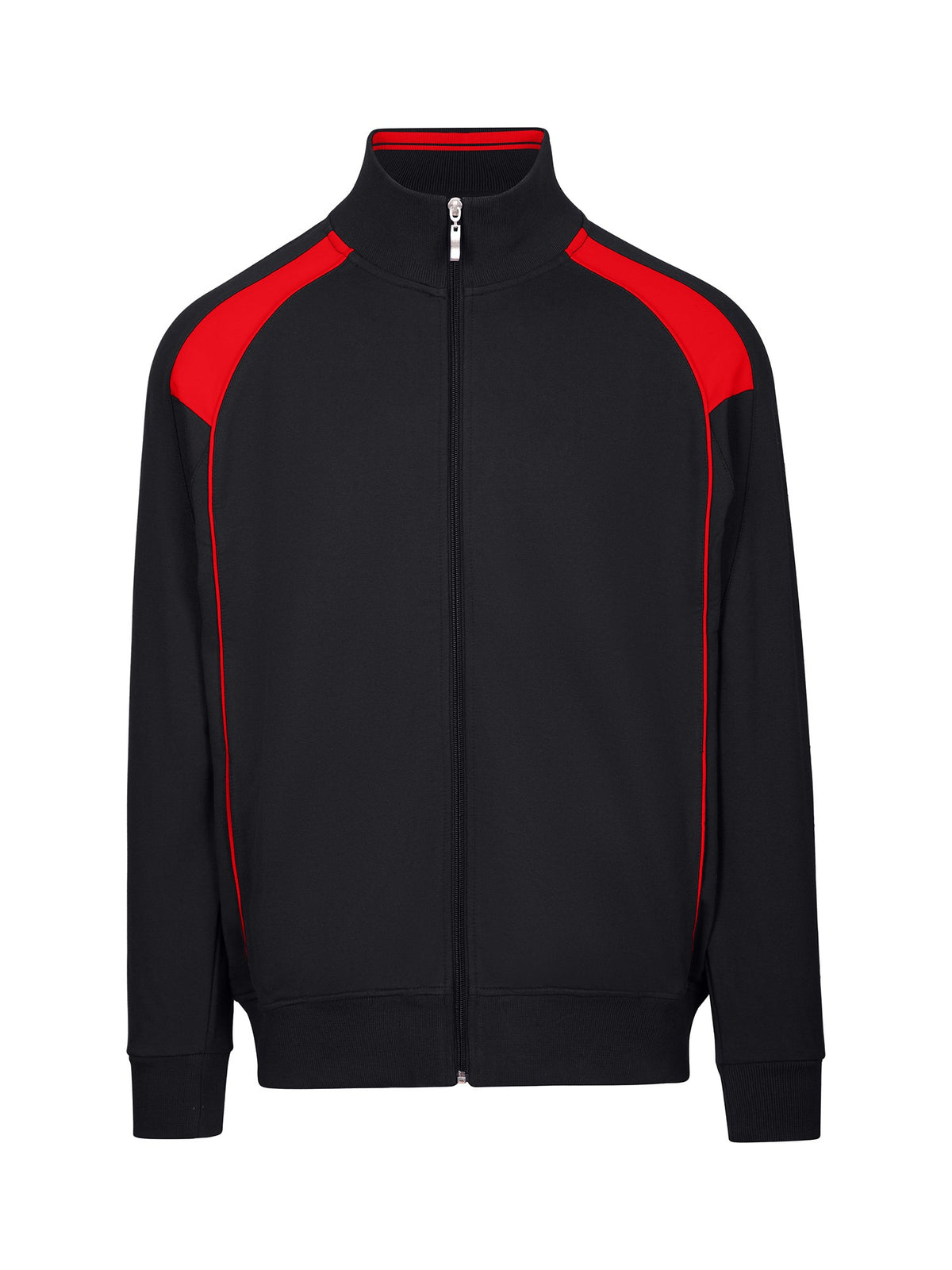 Mens' Unbrushed Contrast Jacket in Black/Red