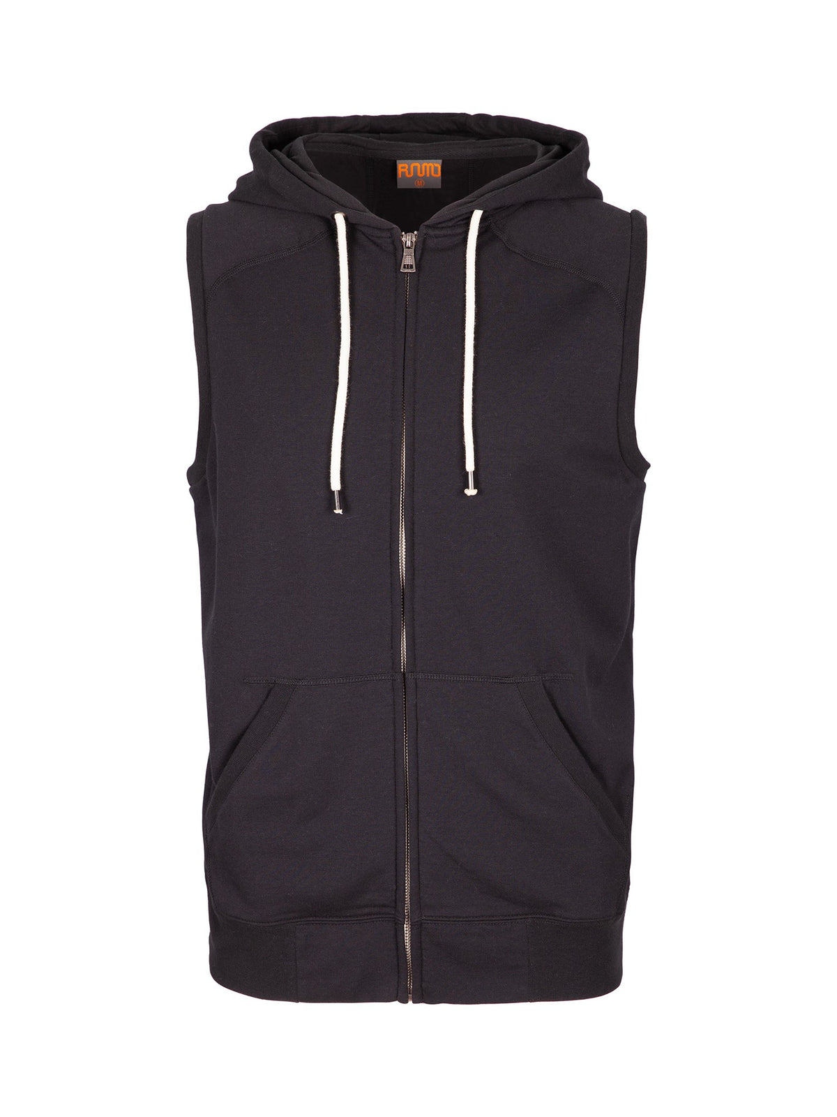 Mens Heather SLEEVELESS ZIP Hoodies - Greatness Range in Black