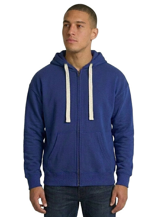 Mens Brushed Heavy Zip Fleece Hoodie in Black