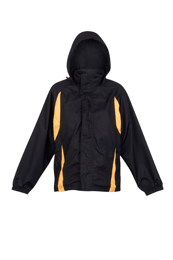 Womens/Junior Shower  Proof Sportech Nylon Jacket in Black/Gold