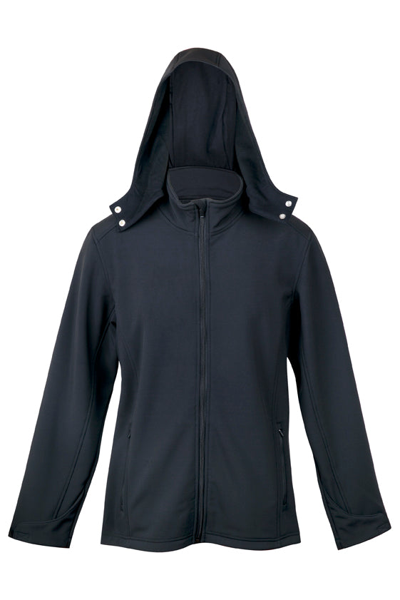 Men's Soft Shell HOODED Jacket - TEMPEST Range in Black