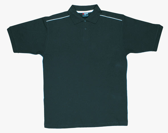 Men's / Unisex Cotton Pique Knit With Piping in Black/White
