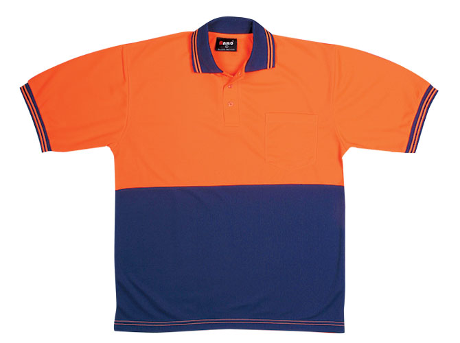 Hi Vis  Polo in Orange/Navy