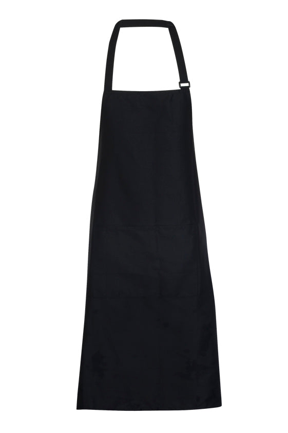 Full-Bib Apron - 190 gsm poly/cotton — Black — front (RAMO AP503B)