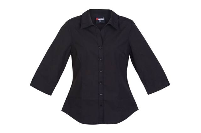 Womens 3/4 Sleeve Shirts in Black