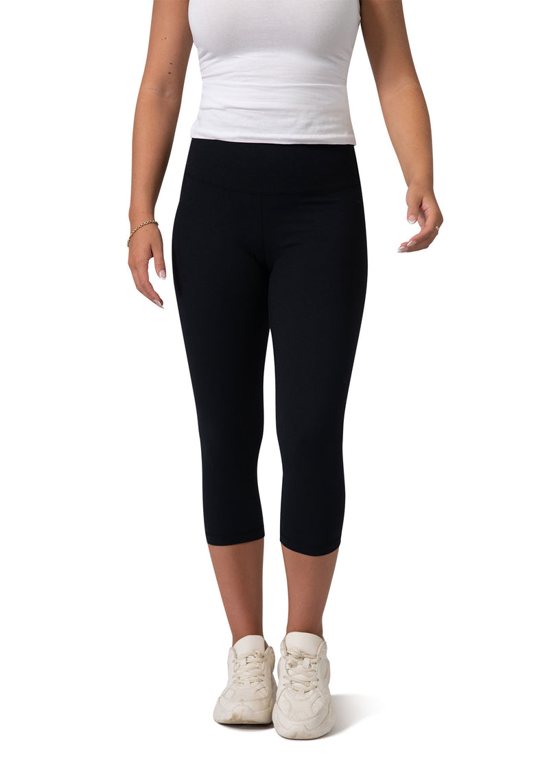 Womens High-rise 3/4 Leggings in Black
