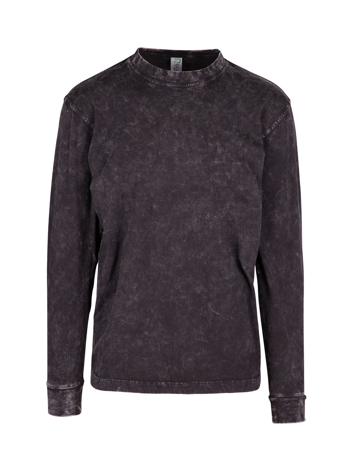 Men's / Unisex Stone Wash Long Sleeve T-shirt in Black
