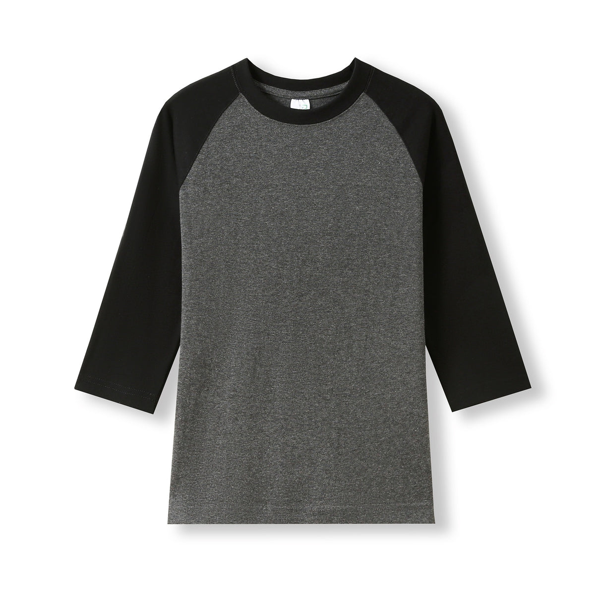 Women's 3/4 Sleeve Raglan T-shirt in Dark Marl/Black