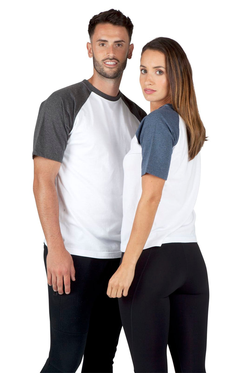 Men's / Unisex Raglan Sleeve Tee in Black/Gold