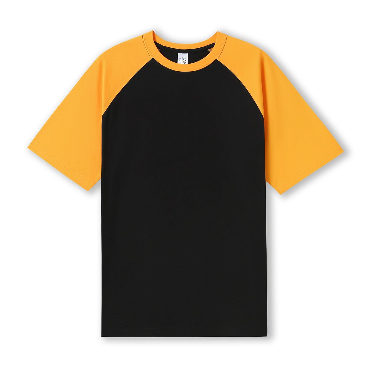 Men's / Unisex Raglan Sleeve Tee in Black/Gold