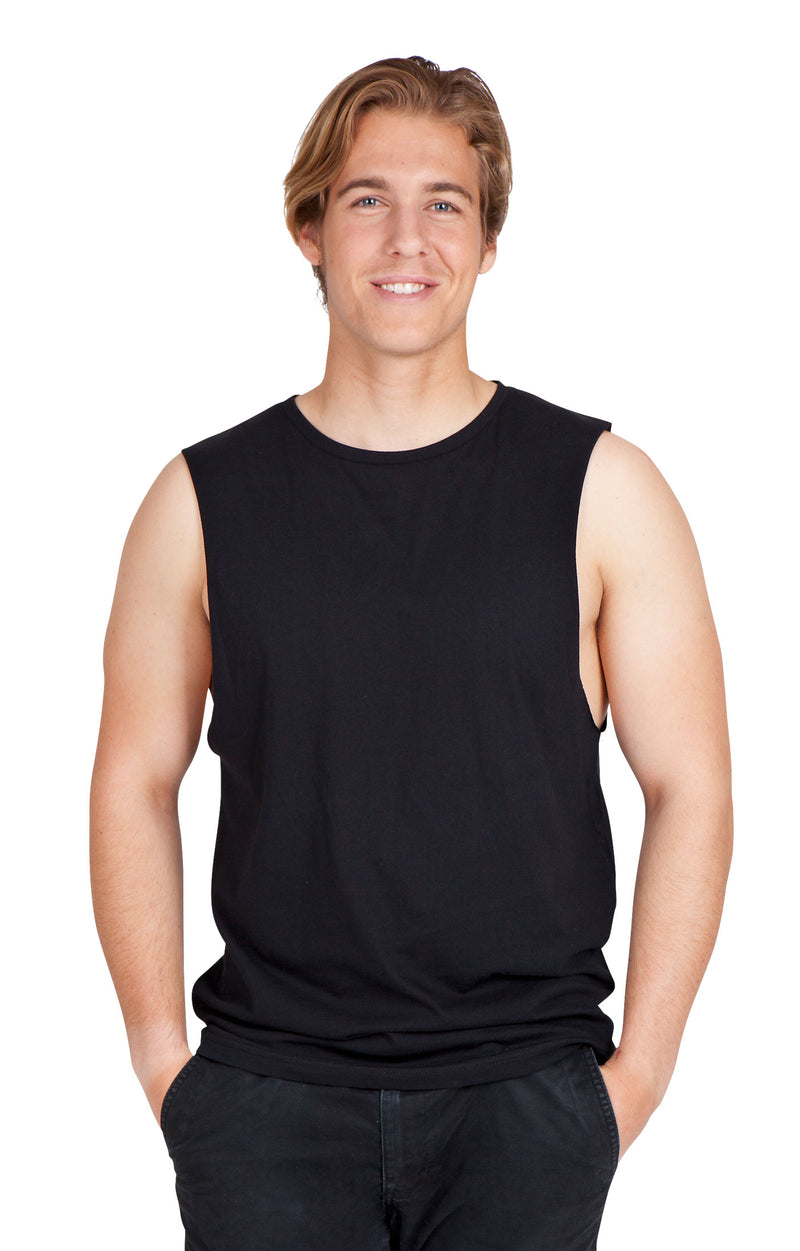 Men's / Unisex combed cotton tank in Black