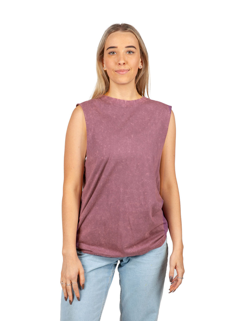 Womens' Stone Washed Tank in Black