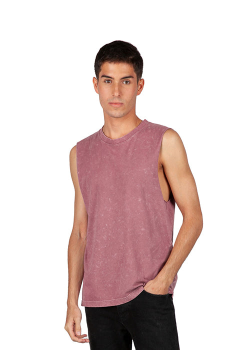 Men's Stone Wash Tanks in Black