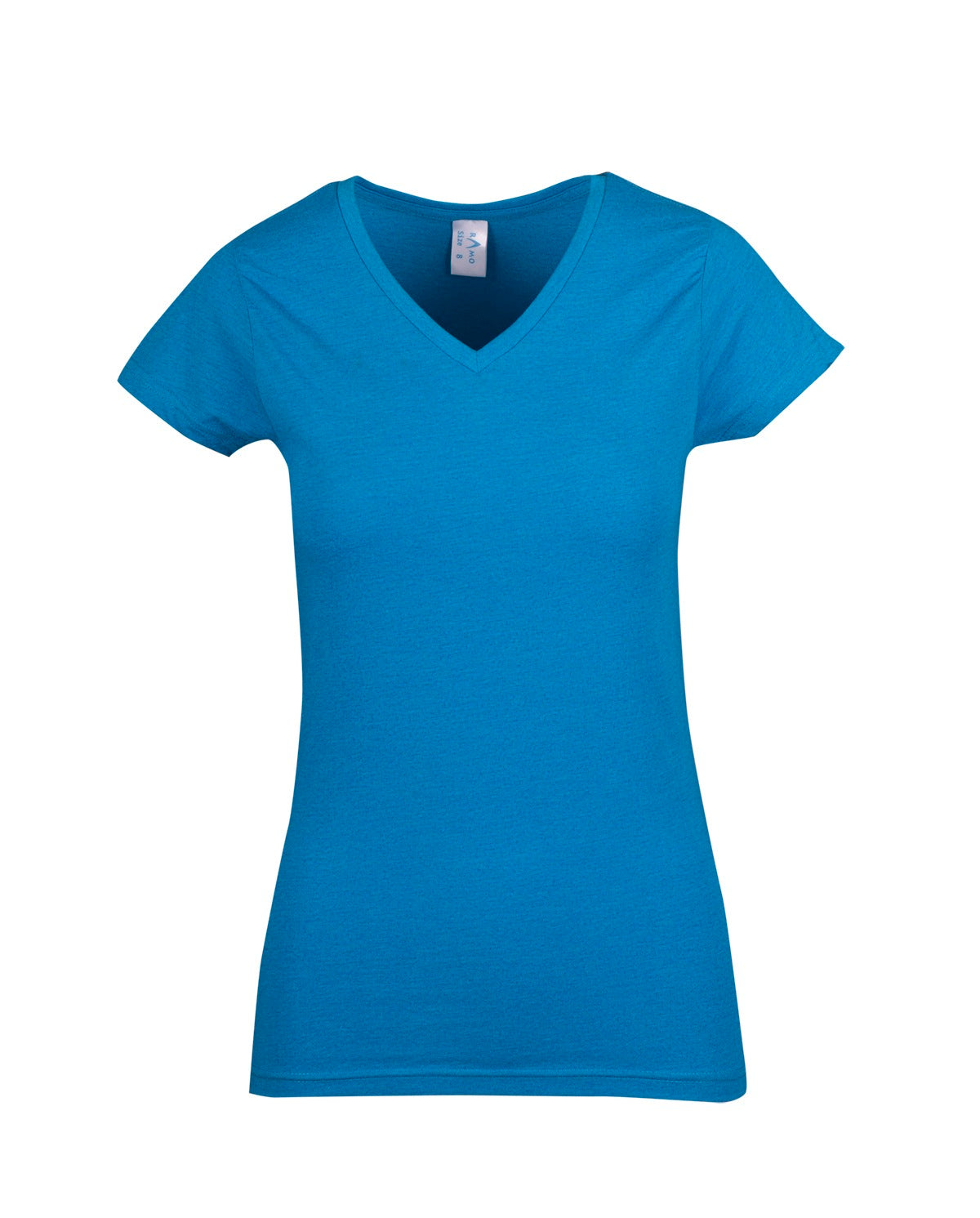 Womens Marl V-neck T-shirt in Azure Marl