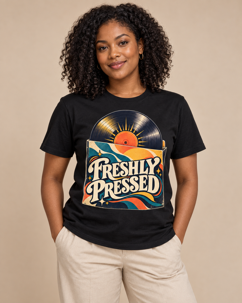 Freshly Pressed graphic T-shirt on model in Black