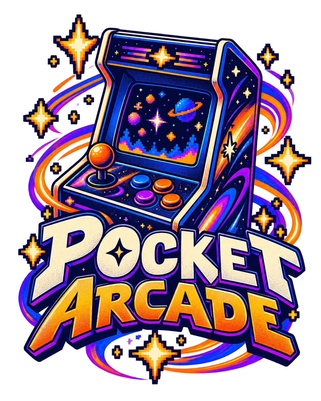 Pocket Arcade — Everyday Graphic Tee original print artwork