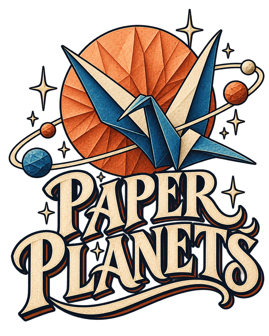 Paper Planets — Everyday Graphic Tee original print artwork