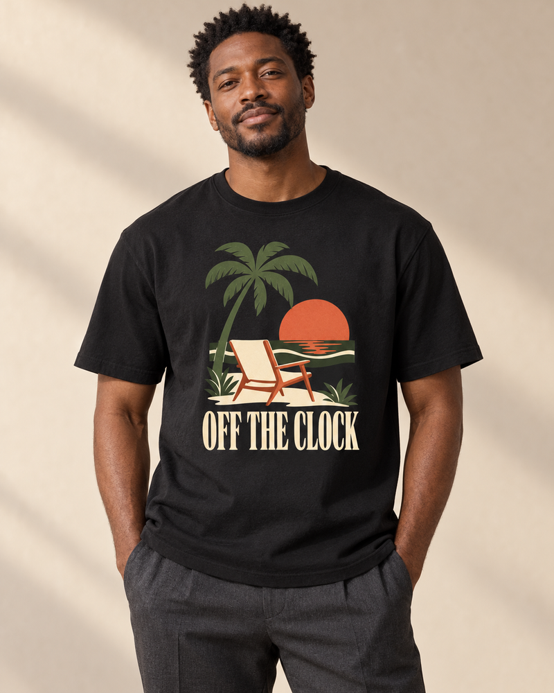 Off the Clock Everyday Graphics T-shirt on a model