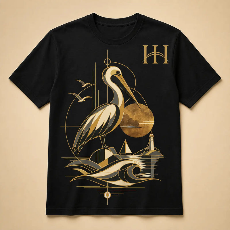Hickson Heritage Coastal Pelican T-shirt, existing collection imagery