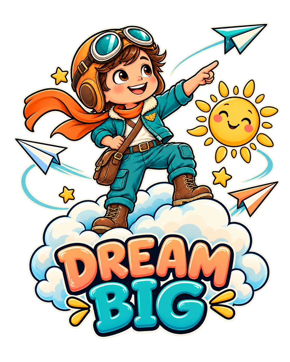 Captain Cloud — Kids Graphic Tee original print artwork
