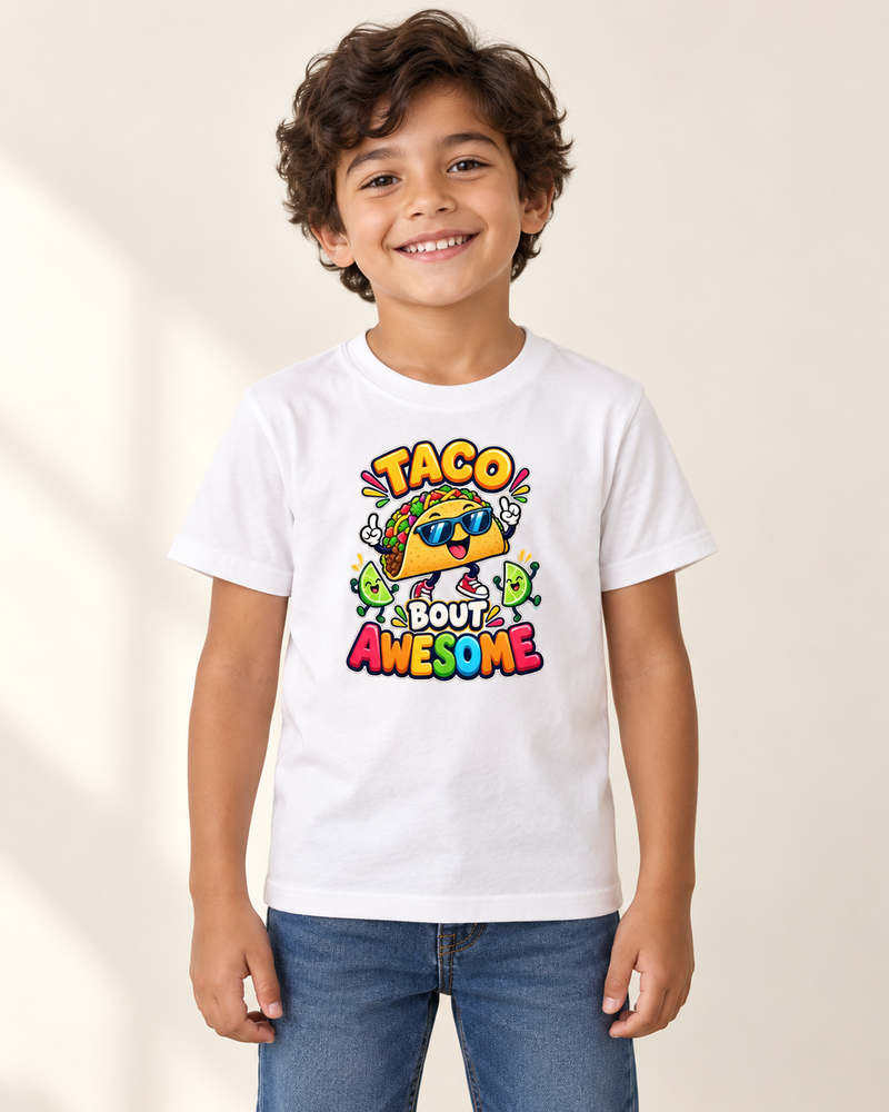 Taco Giggles kids graphic T-shirt in White