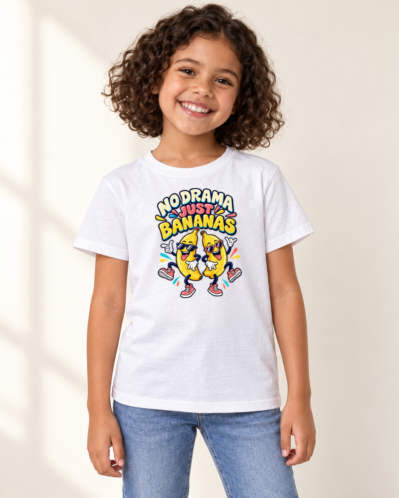 Banana Drama kids graphic T-shirt in White