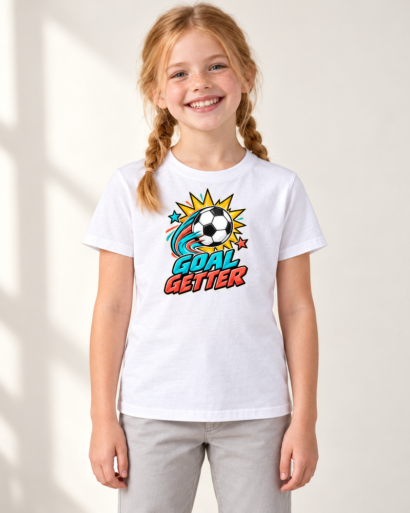 goal getter kids graphic T-shirt in White