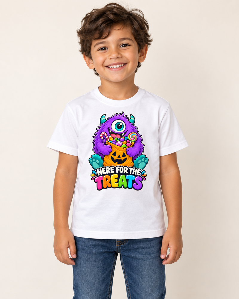 Friendly Monster kids T-shirt in White, model preview
