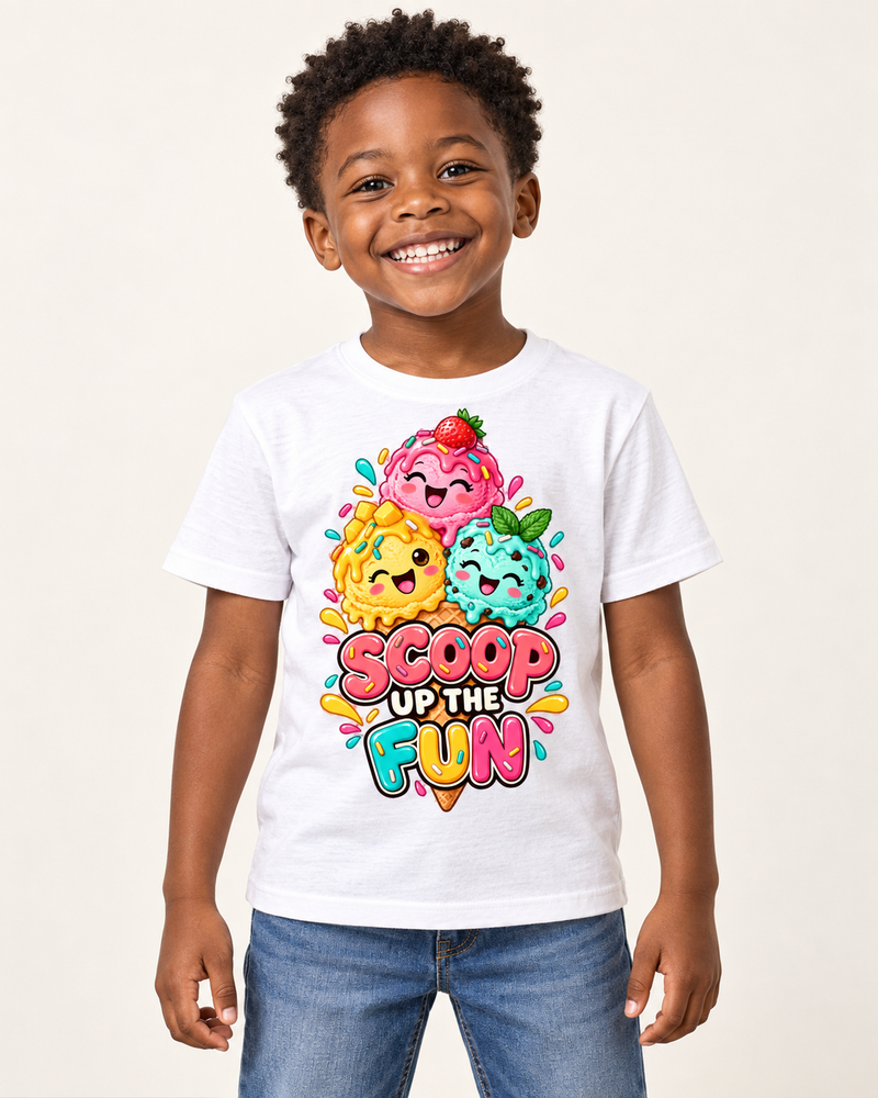 Ice Cream Dreams — kids regular-fit graphic T-shirt in White