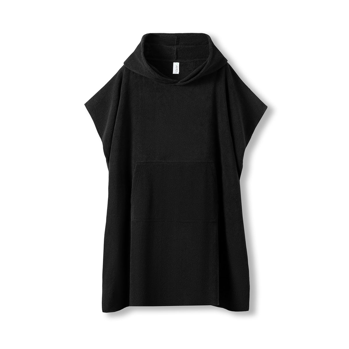 Adult's 380gsm 100% cotton hooded towel with kangaroo pocket in Black