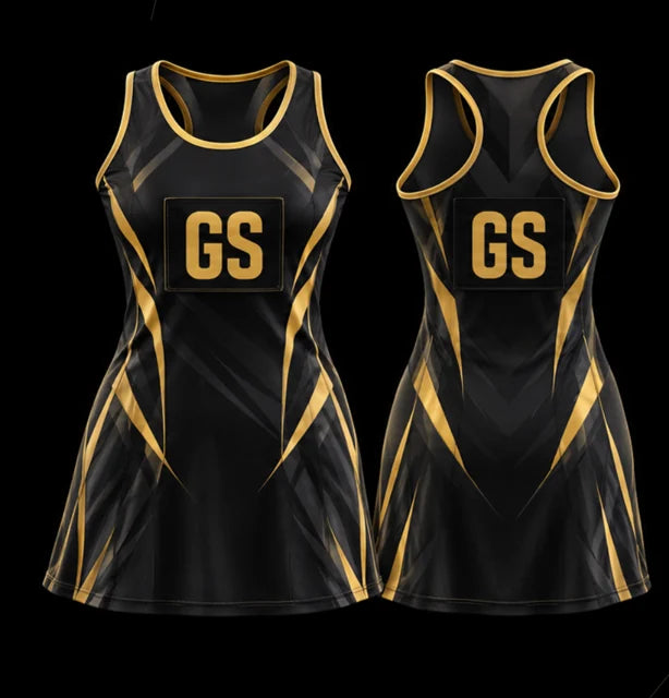 Stealth Edge — Sleeveless netball dress — Front + back concept