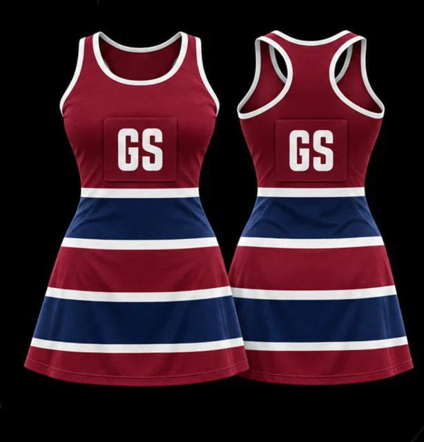 Southern Hoops — Sleeveless netball dress — Front + back concept