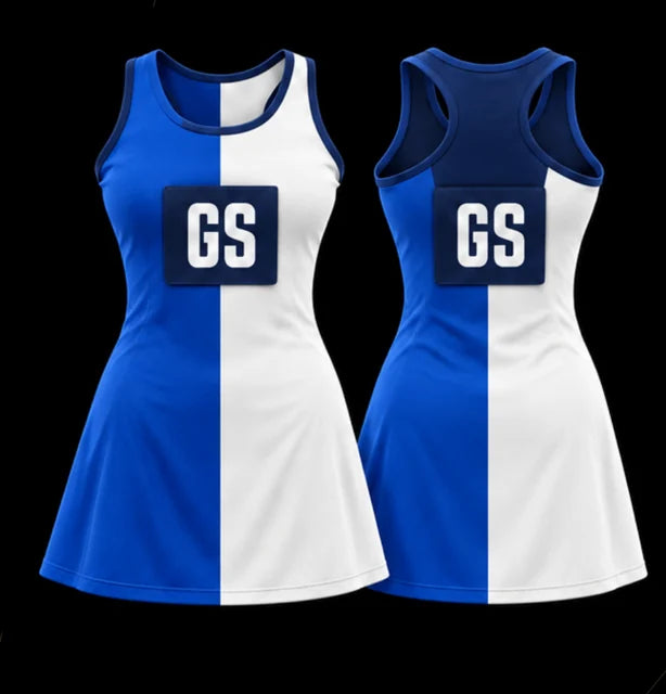 Heritage Half — Sleeveless netball dress — Front + back concept